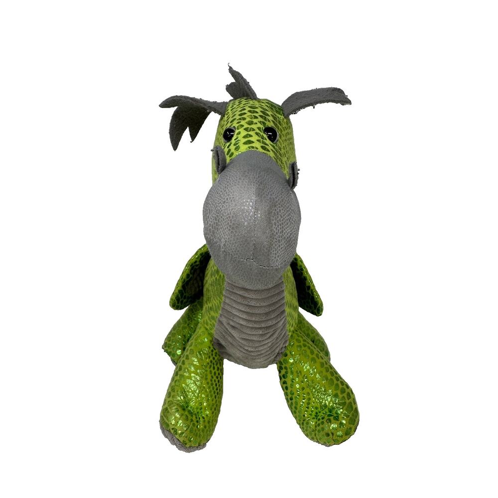 Fantasy Green Metallic Sparkle Dragon Plush Stuffed Animal 22" Long 15" Tall - Picture 6 of 6